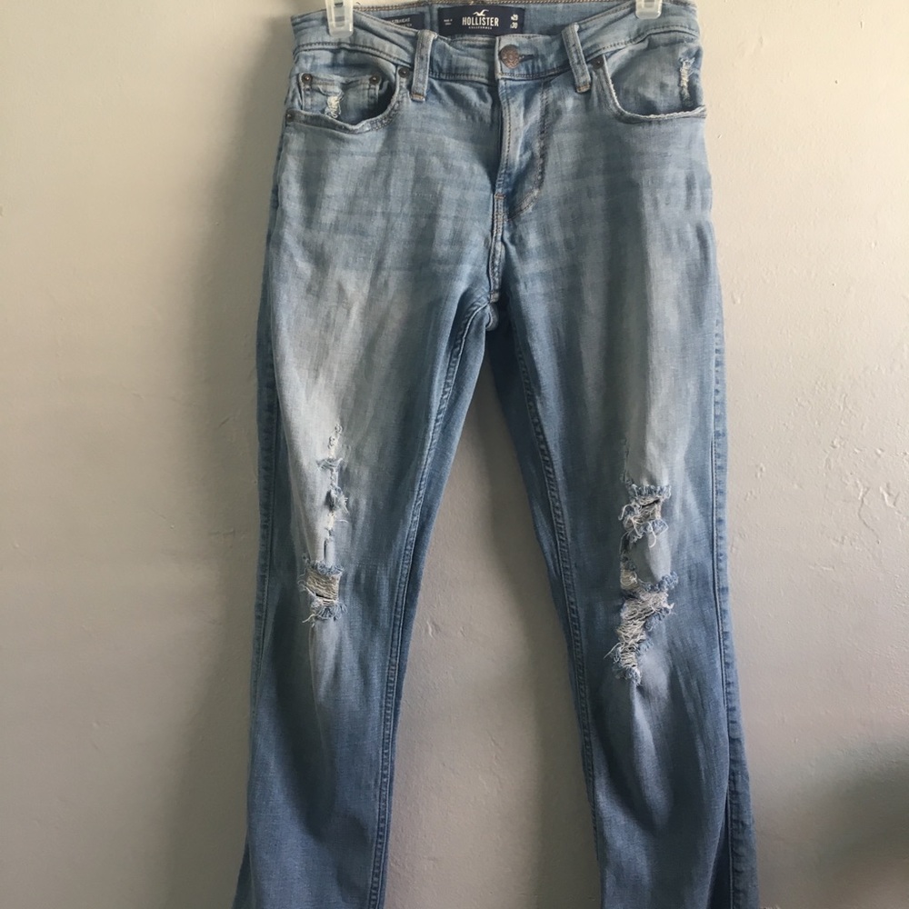 Hollister Light Blue Ripped Jeans Advanced Stretch